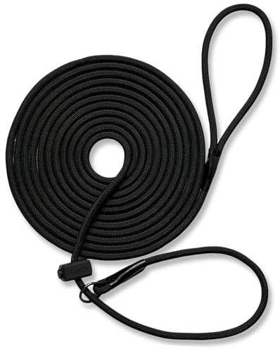 Fenrir Long Line Slip Leash 6m Professional Dog Training Lead To Train Recall, Perfect For Recall, Easy To Use, Spring Loaded Stopper, Light Weight And Durable