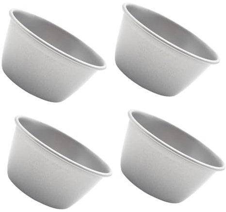 Amosfun Lot de 4 Moules à Pudding en Acier Inoxydable Haute Teneur en Carbone, Moules à Pâtisserie Antiadhésifs, Réutilisables, pour Desserts Maison et Préparations Portables