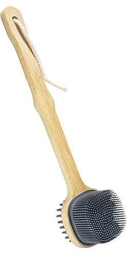 minkissy Spazzola Da Bagno Esfoliante Con Manico Scrubber Portatile Per La Schiena Materiale Robusto E Confortevole Per La Pelle