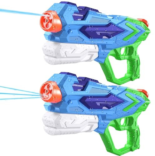Super Wasserpistole mit 1000 ml Kapazität, Wasserspielzeug für Kinder & Erwachsene, Perfekt für Sommerpartys, 2 PCS