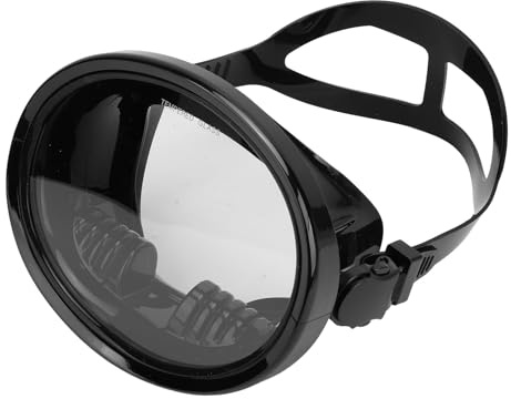 Universella dykglasögon, med högupplöst härdat glas, vattentäta silikonglasögon för snorkling, simning och vuxna, 180 graders panorama-synfält (svart)