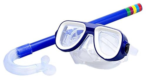 EHYSYN Schnorchelmaske Kinder Atmen Tauchen Goggle Maske Rohr Stoßfest Schwimmen Anti-Fog Gläser Band Schnorcheln Taucherbrille(L)