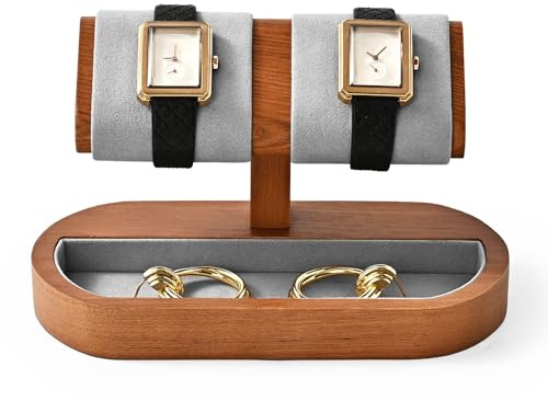 Oirlv Multifunktional Massivholz Einfacher Doppel Uhrenständer, | Uhrenhalter,Uhrenaufbewahrung,Watch Stand(04)