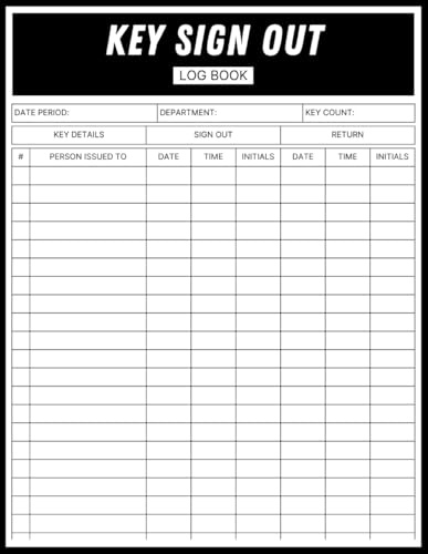Key Sign Out Log Book