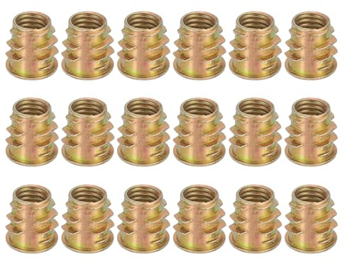 sourcing map 18 Pcs Threaded Inserts for Wood, Zinc Alloy M8 Thread Inserts Nuts Hex Socket Drive Screw 13mm Length for Furniture, Cabinet, Tables and Chairs