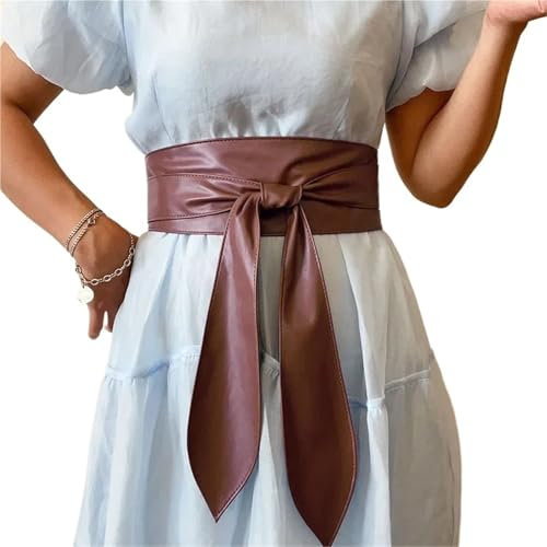 XPJYUA Kummerbund Breiter Gürtel mit Schleife for Damen, breiter Gürtel, Kummerbunds, verzierte Taille, Wickelmantel, Kleid, Dekoration, Bekleidungszubehör(Coffee)
