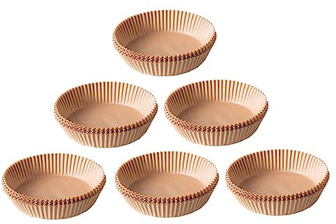ULTECHNOVO Lot De 50 Feuilles De Papier Sulfurisé Antiadhésif Rond Pour Friteuse à Air, Papier Cuisson Résistant Haute Température, Accessoires De Cuisine Facile à Nettoyer