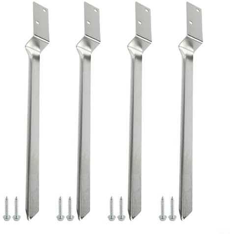 Honseadek Kit d'ancrage au sol en acier robuste avec vis pour balançoire en bois, ancrage d'équipement de jeu d'extérieur, installation d'équipement de jeu de jardin
