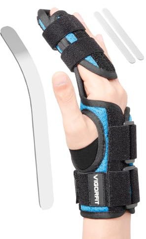 VIGORFIT Férula Para Dedo En Gatillo, Fracturas y Esguinces - Soporte Doble Para Índice, Medio y Anular, Tallas Unisex, Mano Derecha, L