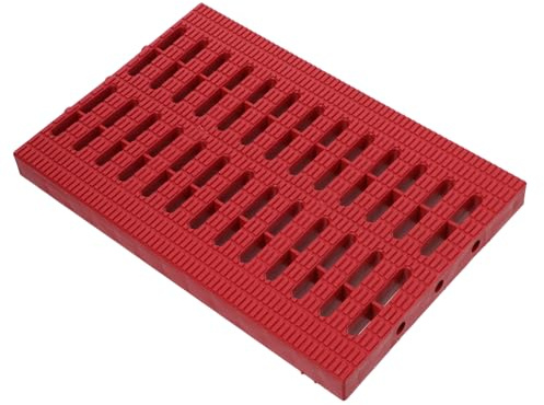 NUOBESTY Plastic Trench Drain Strainer and Linear Drain Grate Cover, Red 20x30x2.5cm, Heavy-duty Plastic Drainage Channel Grate for Kitchen and Outdoor Sewer Use, Vehicle-passing Rated