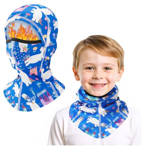 AYPOW Passamontagna Balaclava Invernale Bambini 4-10 Anni, Traspirante Antivento Maschera da Sci Ragazzi Ragazze, Multifunzione Termico Cappello Cappuccio Scaldacollo in Pile Sport all'Aria Aperta