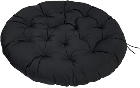 ROUYA Cojín Redondo para Columpio Exterior - Sillón Terraza/Colchoneta Tumbona - Compatible con Mecedora Y Sun Lounger(Noir,90x90cm)