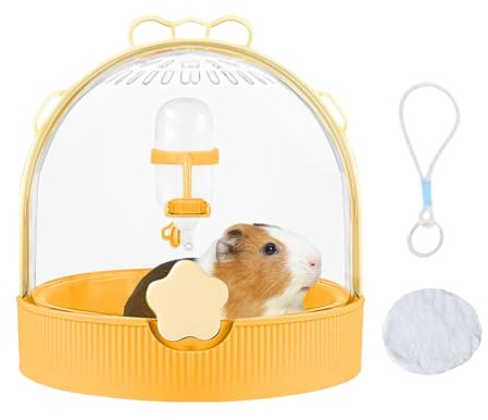Caja de transporte para animales pequeños, jaula de viaje para hámster enano, contenedor de transporte para erizos, hurones, ratones, chinchilla, camping, vacaciones, viajes, para exteriores y
