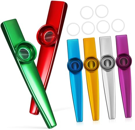 GALPADA Metall Kazoo Satz Mit 6 Instrumenten Und Membranen Langlebiges Musikinstrument Für Kinder Und Erwachsene Für Musikdarbietung Und Frühkindliche Bildung
