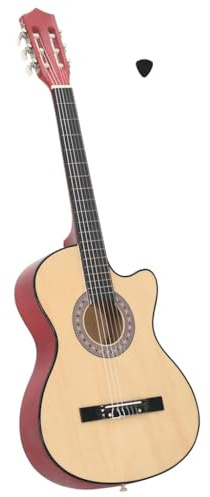 Générique Guitare Acoustique pan coupé Western avec 6 Cordes 38 Tilleul,Arts & Loisirs, Loisirs & Arts créatifs, Instruments de Musique, Instruments à Cordes, Guitares, Marron Clair (Poids 2.3KG)