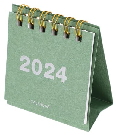 DOITOOL Tischkalender Monatskalender Tagesplaner Kalender Mini Tischkalender 2024 Bürokalender 18 Monate Standkalender Einfacher Stil Kalender