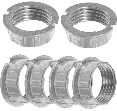 ERINGOGO Aluminiumlegierung G9 aus Stück Lampenfassungs 6 Befestigungsring | Gewindering für Halterungen, Silberne Ausführung, Passend für Steh und Tischleuchten, Einfache Montage