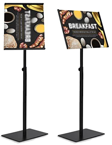 Generico Supporto per Cartello da Pavimento con Supporto per Menu, Supporto per Poster A3/A4, Pannello espositivo Verticale e Orizzontale Regolabile per Esterni, Supporto per cartelloni Pub