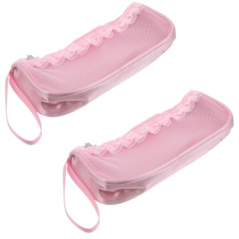 BUGUUYO 2 Pièces de Rangement pour Chaussures de Ballet Ventilé Pochette Lavable avec Fermeture Éclair de Transport Léger pour Accessoires de Danse pour Cours Studio et Performances