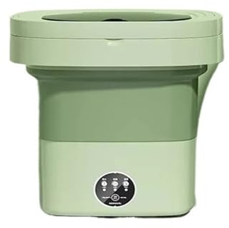 Lavatrice portatile pieghevole con centrifuga for calzini, biancheria intima e mutandine, grande capacità for la casa(Green 10L)