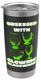 Obsessed with Glowing Glassware! Vintage Uranium Glass Lover Stainless Steel Insulated Tumbler