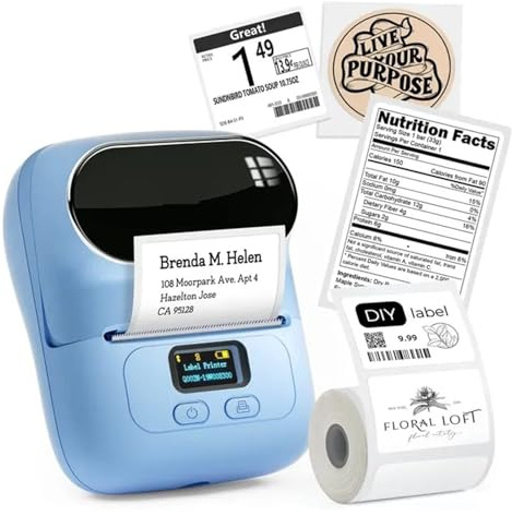 CCZRD Impresora De Etiquetas Código Barras, Fabricante Térmicas Portátil con Bluetooth Actualizado For Direcciones Pequeñas Empresas, Oficina Y Hogar Impresión Rápida Nítida Cada Etiqueta