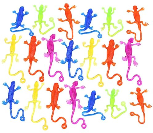 Juguete adhesivo elástico – Juego de 20 piezas con lagartos pegajosos, coloridas ventanas y figuras adhesivas elásticas con | Divertidos regalos sensoriales para para cestas de Pascua