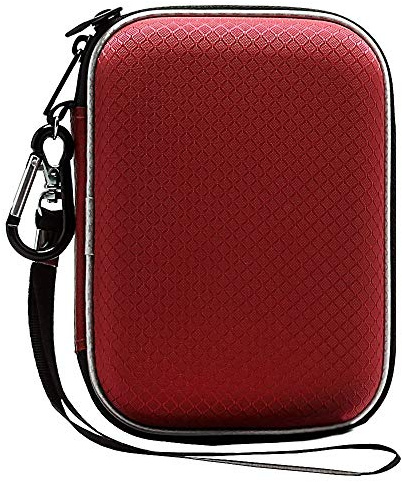 Lacdo Hard Drive Carrying Case for Western Digital WD My Passport/WD Elements/My Passport Ultra Portable External Hard Drive 1TB 2TB 3TB 4TB 5TB 6TB USB 3.0 2.5 inch HDD Travel Bag, Red