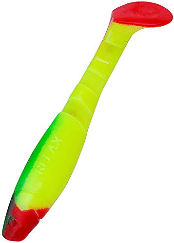 Relax Kopyto 4 l 10 cm gummifiskar 10 stycken gös gummibete 058R Chartreuse grön