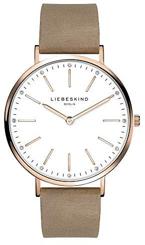 Liebeskind Berlin Damen Armbanduhr mit Zirkonia-Steinen auf dem Zifferblatt – 38 mm rundes Gehäuse – Quarzuhr mit Leder- oder Mesharmband – 5 ATM wasserdicht – Alltagstauglich & stilvoll