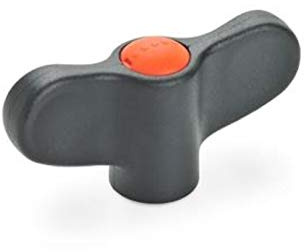 ELESA-Flügelmutter, Edelstahl, Durchmesser 70mm, M10, orange