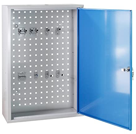 ADB Werkstattschrank Wandschrank Metall Hängeschrank mit 8-teiligem Hakensatz | Werkstatt-, Wand- & Hängeschrank aus Metall, inklusive achtteiligem Hakensatz für Werkzeug