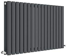 nuie HLA39D Revive ǀ Modern Home Wall Mount Designer Horizontal Double Panel Radiator, 600mm x 992mm x 78mm, Anthracite