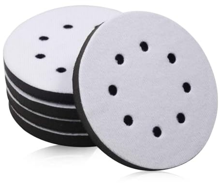 SPEEDWOX Lot de 5 disques de ponçage auto-agrippants à 8 trous de 12,7 cm en mousse souple pour perceuse, meuleuse et outils rotatifs