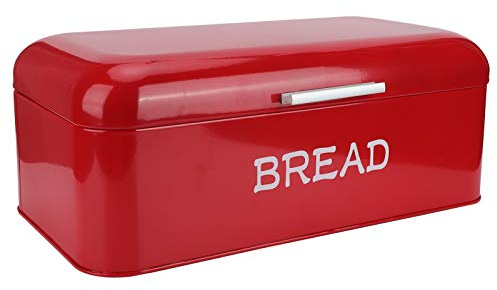 Bread Box, Red Large European Style Bread Bin, for Kitchen Bakery Shop