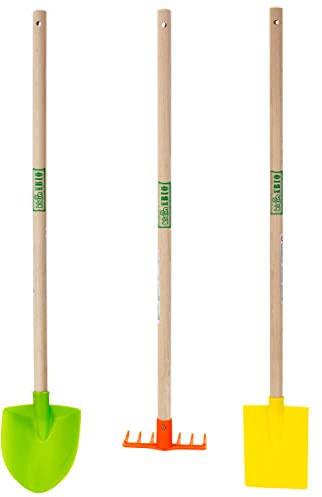 Theo Klein 7643 KLEIN goes Bio Kinder-Gartengeräte I Set bestehend aus Schaufel, Rechen und Spaten I Spielzeug für Kinder ab 3 Jahren