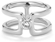 UNO de 50 - Anillo Colección Ser Indomable para Mujer, Plata 925, Color Blanco, Talla 15, Fabricado en España