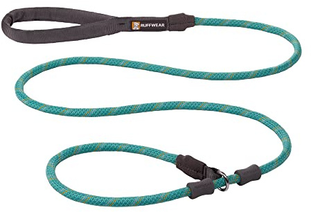 RUFFWEAR Just-a-Cinch Leine, reflektierende Hundeleine mit Seil und Halsband, Länge: 1,5 m, Aurora Teal