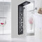 TTICCTIY Bathroom Shower Panel System Tower Wall-Mounted Hydraulic LED Hydromassage Temperature Display Shower Screen Rainfall Waterfall Handheld Shower Black Stainless Steel