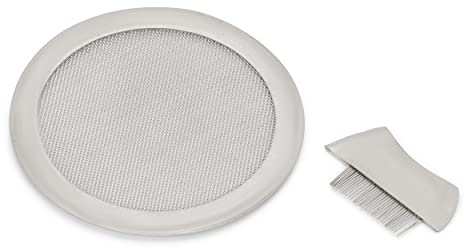 NKLaus Tamiz de Ahumado de Acero Inoxidable 6 cm Accesorios de Ahumado Plato de Ahumado con Cepillo 2650