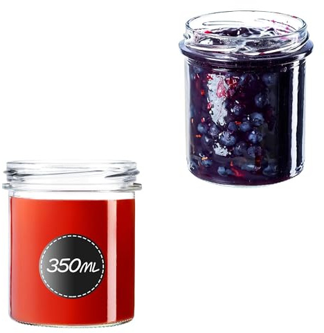 KADAX 20er Set Marmeladengläser 350ml TO82, Einmachgläser Vorratsgläser Mason Jar mit Schraubdeckel, Luftdichte Schraubgläser, Honig & Konfitüre