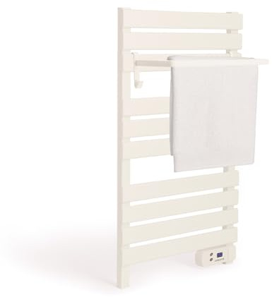 CREATE / Warm Towel 500W / Toallero eléctrico Blanco con Estante / 96.9x5x55 cm/para Suelo o Pared. Temporizador. Pantalla LCD. bajo Consumo