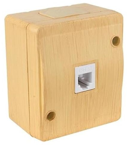Aufputz Telefon Anschlussdose Holz Optik/Holzfarben · Buche/Kiefer Imitat · IP44 / für Feuchtraum geeignet · Mutlusan · AP Serie NEMLIYER