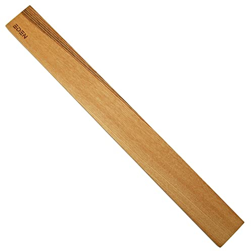 Barre à Couteaux Magnétique Eden Bois de Frêne, Vis et Bande Adhésive Double Face Incluses, 50 cm par 6 cm, EQMKH103