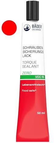 Lackfabrik Bäder Schraubensicherungslack 50ml ZERO REIHE Rot - KEIN GEFAHRSTOFF - Hilfsmittel zum Sichern, Signieren, Plombieren, Versiegeln, sowie zum Manipulationsnachweis
