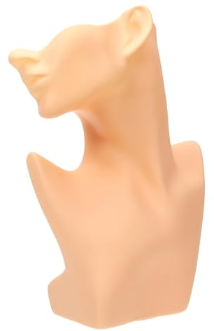 Alipis Modelo de Cabeza de Media Cara para Exhibir Collares Pendientes Tienda Boutique o Hogar Material Plástico Color Neutro para Joyería