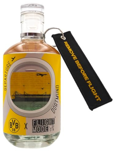 BVB GIN X FLIGHT MODE | 0,5 L Dortmund Edition | Himbeere und Hopfen | mit frischen Noten von Waldmeister und Kirsche | World Gin Awards Silber 2024