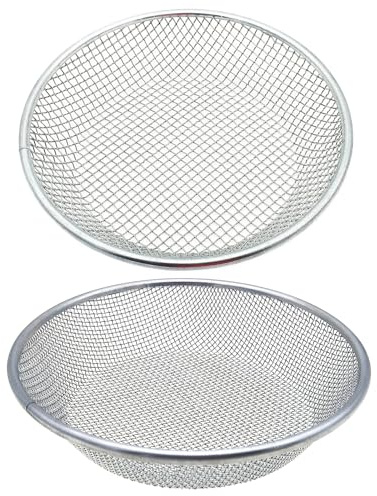 2PCS YUEBM Gardening Sand Soil Compost Sifter Perfect for 5 Gallon Bucket, 1/4 Inch Mesh, 1/8 Inch Mesh