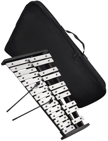 Glockenspiel mit 32 Tönen und höhenverstellbarem Ständer aus Aluminium Glockenspiel Schlaginstrument