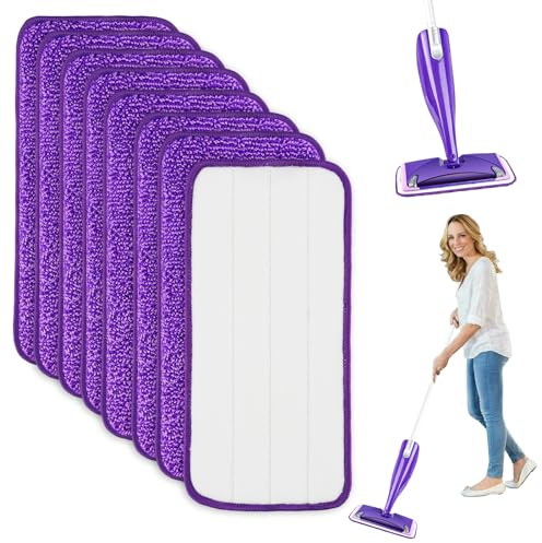 8 Piezas para Swiffer Mopa Pulverizador Recambio Kit,30x14cm para Swiffer WetJet Fregona Repuesto de Microfibra, para Secos, Limpieza de Suelos Húmedos